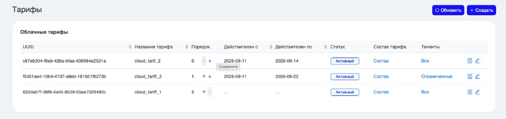 Облачные тарифы